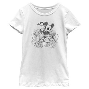 Girl's Mickey & Friends Best Friends Sketch T-Shirt - 1 of 4