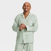 Men's Gingerbread Striped Flannel Long Sleeve Shirt and Pants Holiday Matching Family Pajama Set - Wondershop™ Cream - 3 of 4