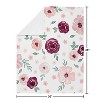 Sweet Jojo Designs Girl Baby Security Blanket Watercolor Floral Red Pink and Grey - 3 of 4