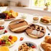 EcoSummer 3 Pack Mini Charcuterie Boards 7.7" Round Acacia Wood Cheese Set with Knife & Fork Gift Box. - 3 of 4
