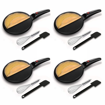 Nutrichef 8 Inch Electric Nonstick Pan Style Griddle Crepe Maker Hot Plate  Cooktop With Automatic Temperature Control And Cool Touch Handle (4 Pack) :  Target