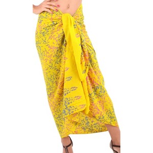 LA LEELA Women's Beachwear Vacation Holiday Scarfs Hair Summer Scarves and Wraps Headscarf One Size Short Blue_Y38 - 1 of 4