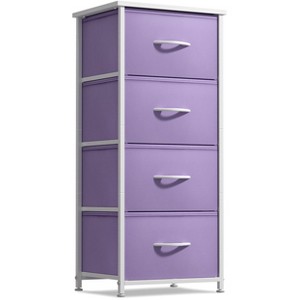 Sorbus 4 Drawers Chest Nightstand - Storage for Closet, Home, College Dorm - Features Steel Frame, Wood Top, & Fabric Bins - 1 of 4