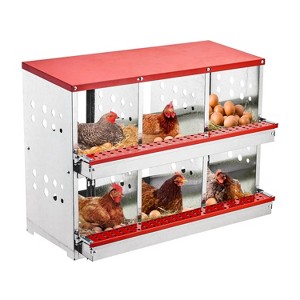 GustoWave 6-Hole Wall-Mounted Metal Chicken Nests Boxes Laying Eggs - 1 of 4