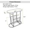 Glass Oval Skinny Side Table With Storage,Small Side Tables For Living Room,Small Nightstand With Storage,Small Bedside Table-Cuddlewood - 4 of 4