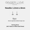 Graduated CZ Flat Back Earrings for Women Sterling Silver Cartilage Helix Upper Lobe Body Piercing Studs Ginger Lyne - 3 of 4
