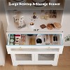 62" Pantry Cabinet, 6-Tier Freestanding Tall Cupboard Storage Unit with 1 Drawer, 2 Cabinets, 3 Open Shelves, Glass Doors, for Home Office - 4 of 4