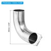 Unique Bargains 304 Stainless Steel Exhaust Hose Pipe Fitting 90 Mandrel Bend Silver - 2 of 4