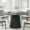 PexFix 52" Round Dining Table for 6 People Modern Pedestal Table with Fluted Cone Base & Wood MDF Top for Small Space Kitchen Dining Room Cafe Black - 2 of 4
