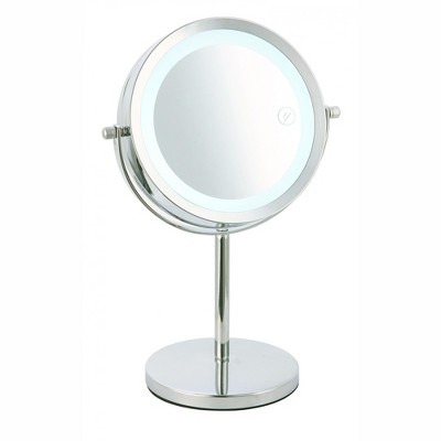 Home Basics Cosmetic Mirror with LED Light, Chrome