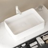 ChicFurnit Bathroom Sinks Vessel Sink Rectangular Sink Vanity Sink Art Basin Countertop Bathroom Sink for Bathroom, White, 19.69"*13.39"*5.12" - 4 of 4