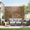 VEVOR Metal Privacy Screen, 36" W x 72" H, Outdoor Privacy Screens & Panels, Freestanding Outdoor Divider with Stand, Brown - 2 of 4