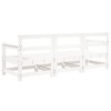 vidaXL Patio Lounge Set Furniture – Solid Pine Wood, White, 3 Piece Conversation Set for Garden, Patio, or Terrace - 3 of 4