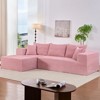 Mjkone 113''Minimalist 2-Piece Corduroy Modular Chaise Sectional Sofa Deep Seat,L-Shaped Upholstered Couch With Chaise - 4 of 4