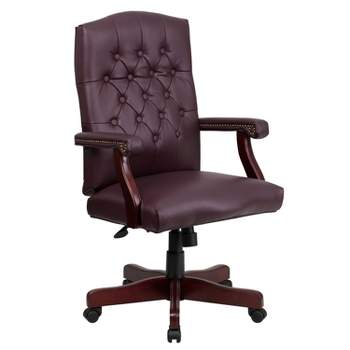 Merrick Lane High Back Tufted Home Office Chair With Height Adjustment And 360° Swivel