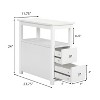 Infurnic Utility Storage Cabinets Modern Sturdy Wood Structure, Convenient for Living Room, White, 11.75"*23.75"*24" - 3 of 4