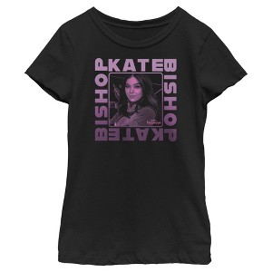 Girl's Marvel Hawkeye Kate Bishop Purple Portrait T-Shirt - 1 of 4