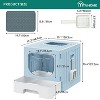 LunaLulinlk blue Large enclosed cat litter box with mat and litter scoop, front entry top exit door - 4 of 4