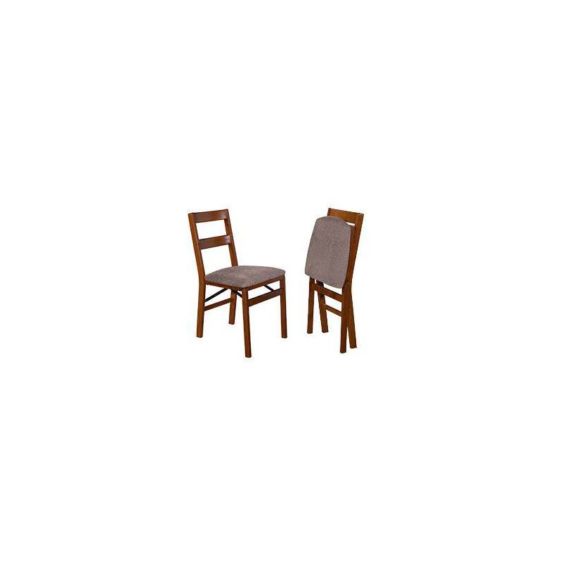 Set of 2 Classic Slat Back Folding Chair Fruitwood - Stakmore, 4 of 7