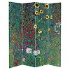 Oriental Furniture Klimt Fine Art Double Sided Room Divider Tannenwald and Farm Garden: 4-Panel, Canvas, Hardwood Frame - 3 of 3