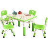 Kids Table and 4 Chairs Set – Height Adjustable Children Study Desk with Chairs, Non-Slip Legs & Erasable Graffiti Desktop, Preschool Activity Art - 3 of 4