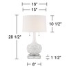 Possini Euro Design Natalia Modern Country Cottage Table Lamp with Square Riser 28 1/2" Tall White Floral Ceramic Drum Shade for Bedroom Living Room - 4 of 4