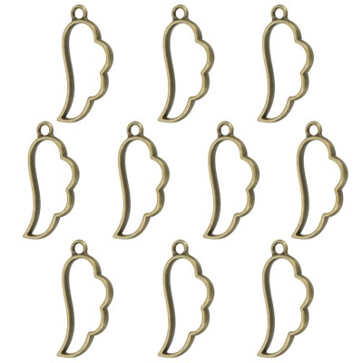 Unique Bargains DIY Crafts Earrings Necklace Bracelet Making Alloy Open Back Wing Bezel Pendants 20 Pcs