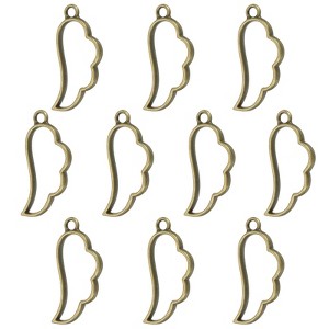 Unique Bargains DIY Crafts Earrings Necklace Bracelet Making Alloy Open Back Wing Bezel Pendants 20 Pcs - 1 of 4