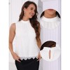 INSPIRE CHIC Women's Work Lace Sleeveless Mock Neck Dressy Casual Blouse - image 2 of 4