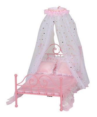 Badger Basket Starlights Metal Doll Crib With Canopy Bedding Storage And  Led Lights - Pink/white/stars : Target