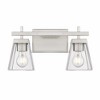 Lauren Modern 2-Light Vanity Sconce - Dimmable, Damp Rated, Clear Glass Shades - 3 of 4