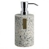4pc Lerrazzo Lotion Pump/Toothbrush Holder/Tumbler/Soap Dish Set Gray/Natural - Allure Home Creations - 3 of 4