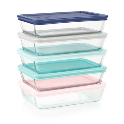 Pyrex 10-Piece Ultimate Food Storage Set, White/Clear