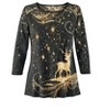 Collections Etc Festive Sparking Reindeer Sequin 3/4 Length Sleeve Top - 4 of 4