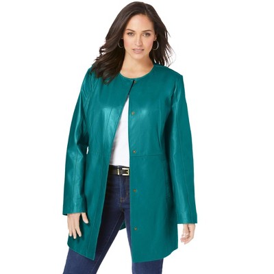 Jessica London Women's Plus Size Leather Blazer