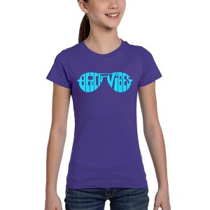 LA Pop Art Beach Vibes - Girl's Word Art T-Shirt - 1 of 4