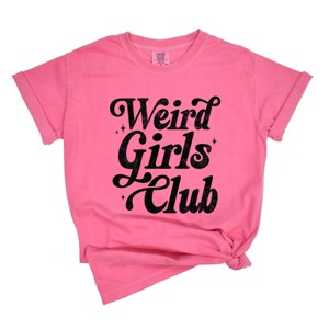 Weird Girls Club Distressed - Women's Garment Dyed Graphic T-Shirt - 1 of 4