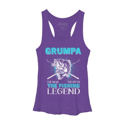 Women's Design By Humans Grumpa Man Myth Fishing Legend By HoangCathrine Racerback Tank Top