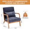 Rbied Mid-Century Modern Style Wood Accent Chair Living Room Chairs Reading Chair with Pillow and Cushion - 2 of 4