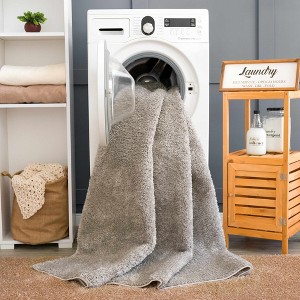 Hauteloom Judy Solid Gray Washable Shag Rug - 1 of 4