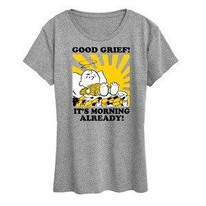 Women's - Peanuts - Its Morning Already Short Sleeve Graphic T-Shirt - 1 of 4