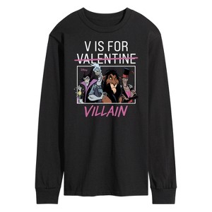 Men's - Disney Villains - Valentine's Day Long Sleeve Graphic T-Shirt - 1 of 3
