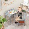 Costway Kids Table and Chair Set Wood Activity Study Desk w/ Storage Drawer Hook - 3 of 4