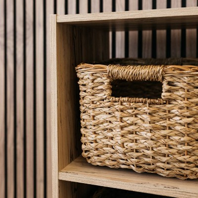 Piperton 35.43" Contemporary Natural Sugarberry 3-Cube Organizer