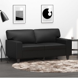 2-seater Sofa Black Faux leather 2-Seater Durable 2-Seater Sofa vidaXL - 1 of 4
