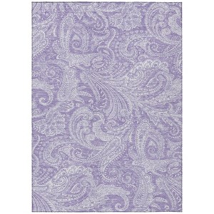 Lavender Purple And Ivory Paisley Washable Indoor Outdoor Area Rug - 1 of 4