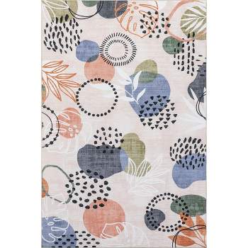 nuLOOM Delmy Abstract Floral Indoor/Outdoor Machine Washable Area Rug