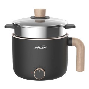 Brentwood 1.6-Qt. Multifunction Electric Ceramic Non-Stick Hot Pot Cooker with Stainless Steel Food Steamer - 1 of 4