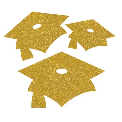 36ct Mortarboard Graduation Cutouts Yellow