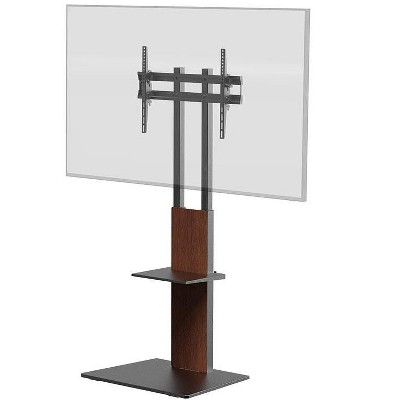 Monoprice TV Mount and Stand - Brown, With Shelf for Displays 37in to 70in, Max Weight 88lbs., VESA Patterns up to 600x400 - Commercial Series